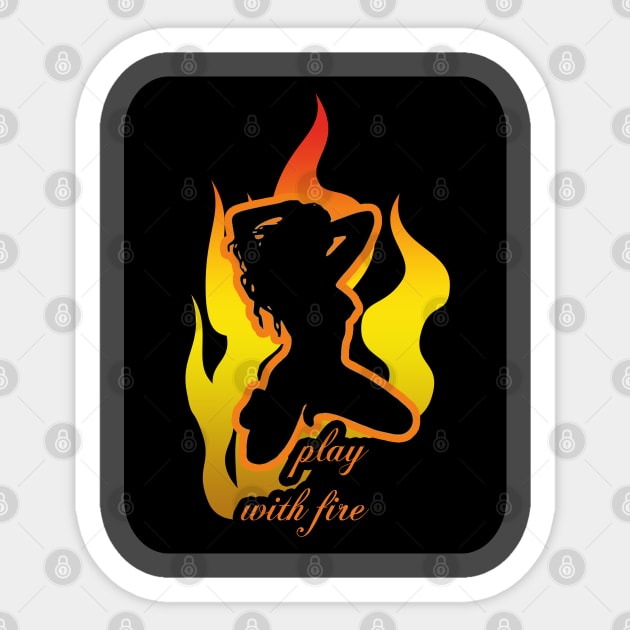 Play With Fire - Burning Man Sticker by tatzkirosales-shirt-store